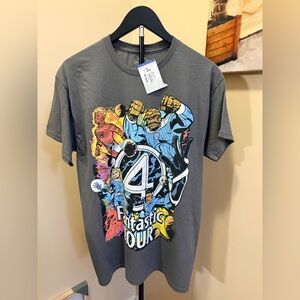 NWT Size Small & Medium Gray Marvel Fantastic Four Men's Graphic Tee